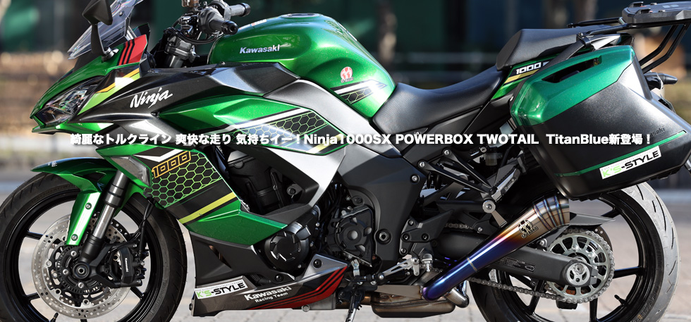 綺麗なトルクライン 爽快な走り　気持ちイー！Ninja1000SX POWERBOX
                  TWOTAIL TitanBlue新登場！ 